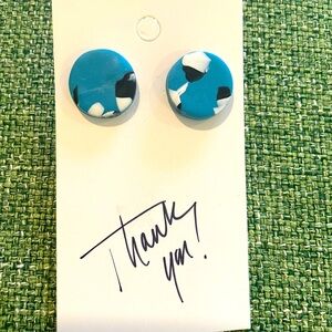 Multi color (turquoise, black and white) earrings